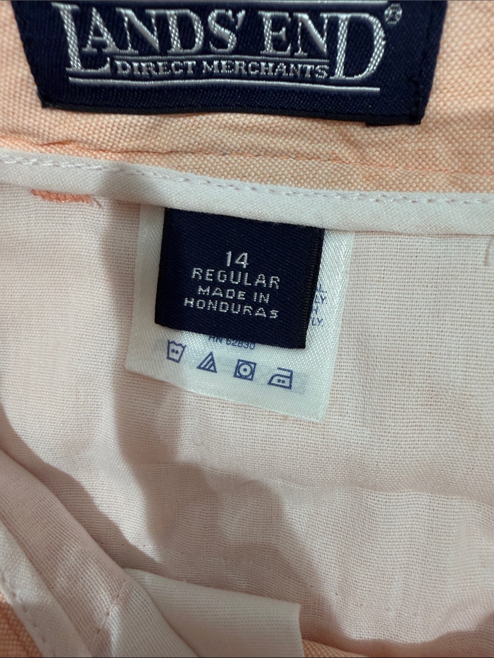 Land’s End Women’s Peach Casual Cotton High Waisted Shorts, 14 Regular - Picture 3 of 5